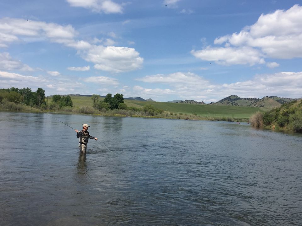 Guitarist Tommy Fedak fly fishing on the Missouri River